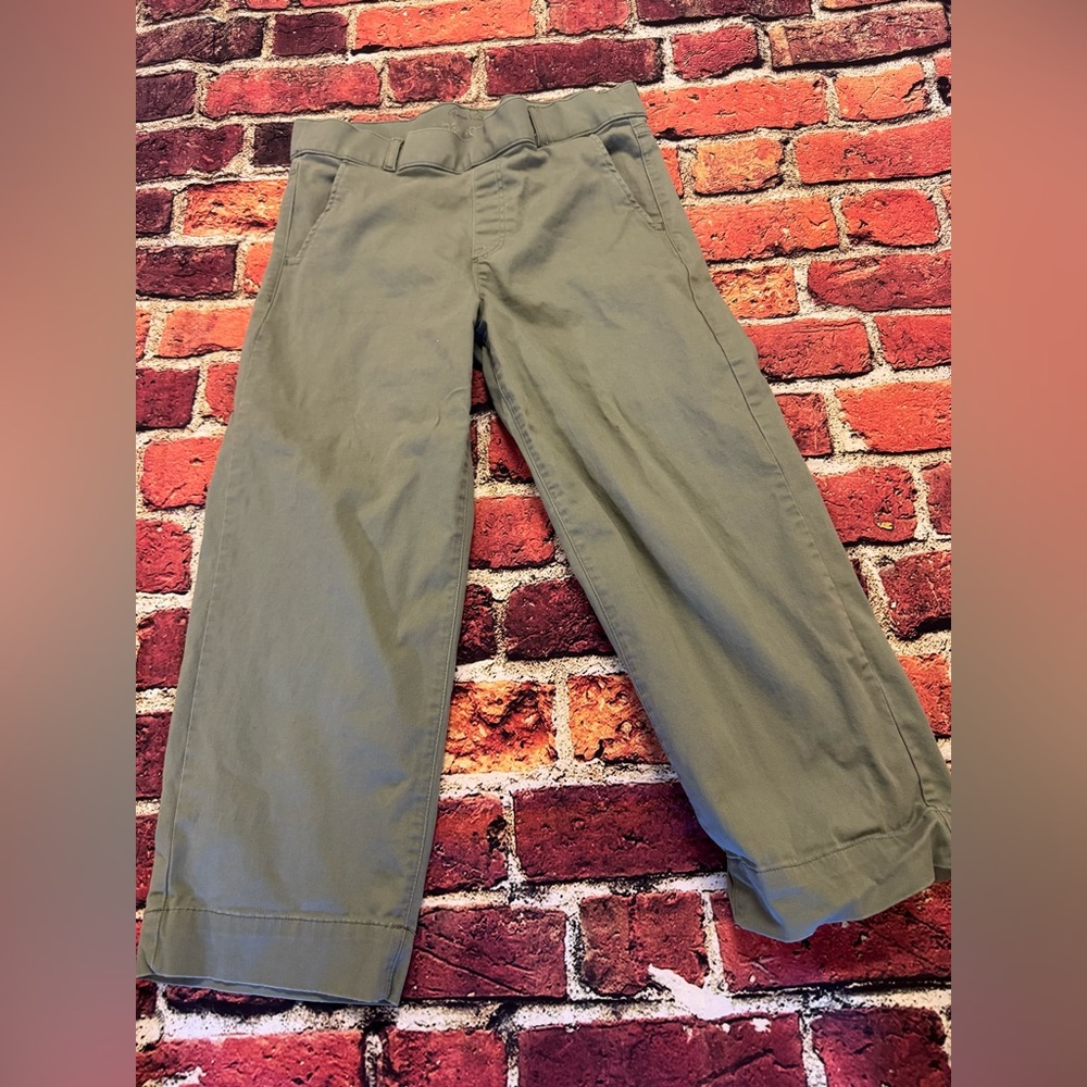 Preowned Gloria Vanderbilt Women's Olive Wide Leg Pants Size 12 Item #PHK7094